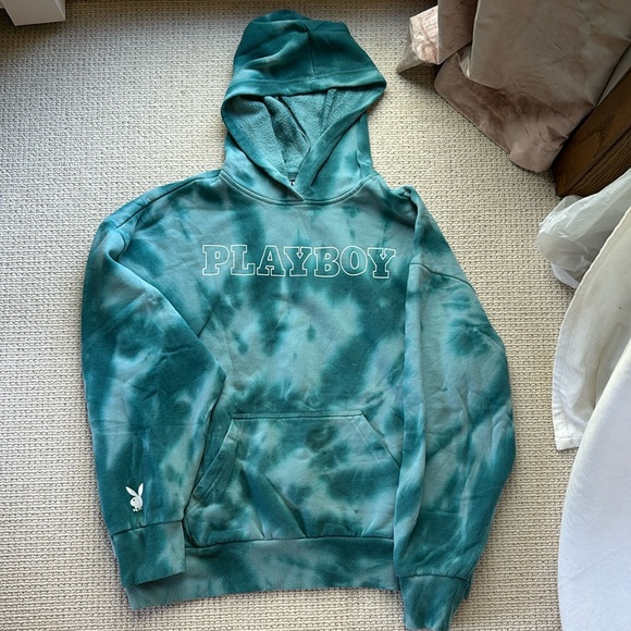 Small Playboy by Pacsun Classic Tie Dye Kangaroo Hoodie - Picture 2 of 4